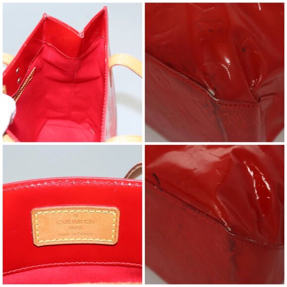 LOUIS VUITTON Monogram Vernis Reade MM Hand Bag Red Rouge - Picture 11 of 14